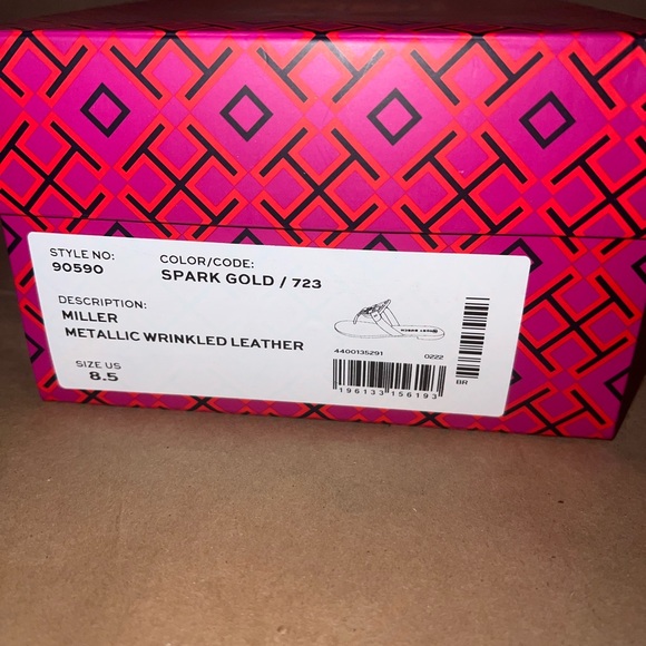 Tory Burch Shoes - Tory Burch Miller Metallic Wrinkled Leather (Spark Gold)